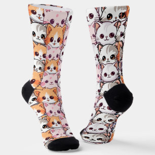 Chaussette Kawaii Chat félin Kitten visage animal de compagni