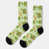Chaussette  Kawaii Hand-Drawn Matcha Sweets Seamless Pattern (Gauche)