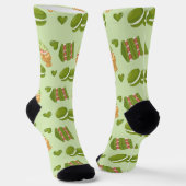 Chaussette  Kawaii Hand-Drawn Matcha Sweets Seamless Pattern (Angulaire)