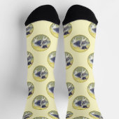 Chaussette Keeshond en Aspen Peinture Cute Original Chien Art (Haut)