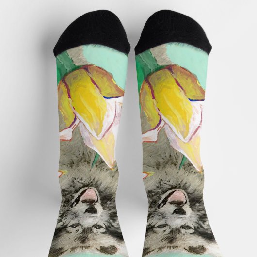 Chaussette Keeshony in Tulips Peinture mignonne Original Chie (Haut)