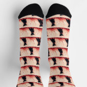 Chaussette Kelpie australien avec des roses - Saint-Valentin (Haut)