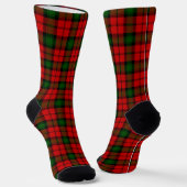 Chaussette Kerr tartan rouge vert plaid (Angulaire)