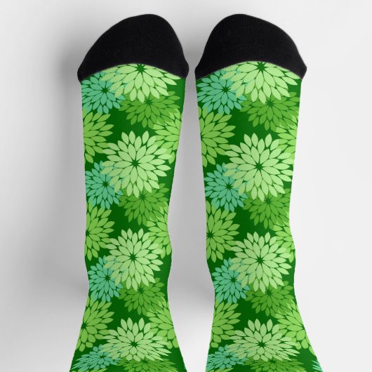 Chaussette Kimono floral moderne Impression, Vert citron (Haut)