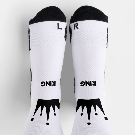 Chaussette KING Texte Noir Image de Couronne Imprimée Stylée (Haut)