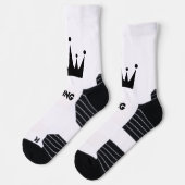 Chaussette KING Texte Noir Image de Couronne Imprimée Stylée (Gauche)