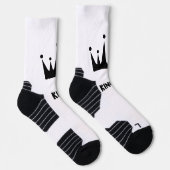 Chaussette KING Texte Noir Image de Couronne Imprimée Stylée (Droite)