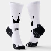 Chaussette KING Texte Noir Image de Couronne Imprimée Stylée (Angulaire)