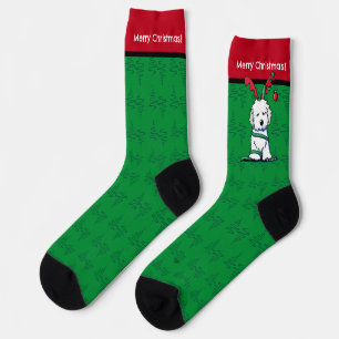 Chaussette KiniArt Havanese Renne Noël