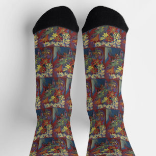 Chaussette Kirchner Expressionniste Lys orangés vibrants Art