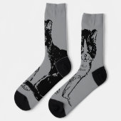 Chaussette Kitty Chat sur Grey Fine Art (Gauche)