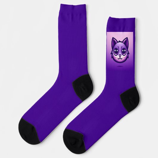 Chaussette Kitty mignon pourpre aussi (Gauche)