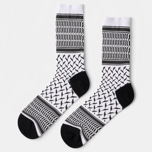 Chaussette Kuffiya en Jordanie noir et blanc (Gauche)