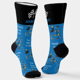 Chaussette La Course Est Sur - Bleu