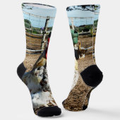 Chaussette **"La Majesté tachetée : le coq de ferme moucheté" (Angulaire)