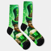 Chaussette La Saint-Patrick Bière Verte Leprechaun (Droite)