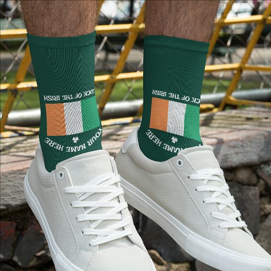 Chaussette La Saint-Patrick Drapeau Irlande Nom Personnalisé