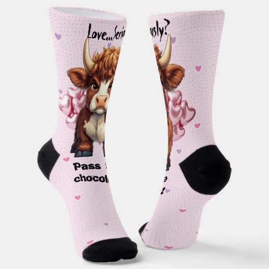 Chaussette La Saint-Valentin des Vaches des Highlands (Angulaire)