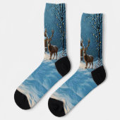 Chaussette La visite de Noël enneigée de Big Buck (Gauche)