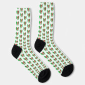 Chaussette Labradoodle Noël Chien Nœud Silhouette Blanc (Droite)