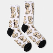 Chaussette Labrador Retriever Jaune Dessin Animé Assis (Droite)