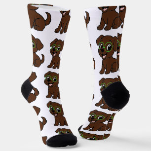 Chaussette Labrador Retriever Lab au Chocolat Dessin Animé
