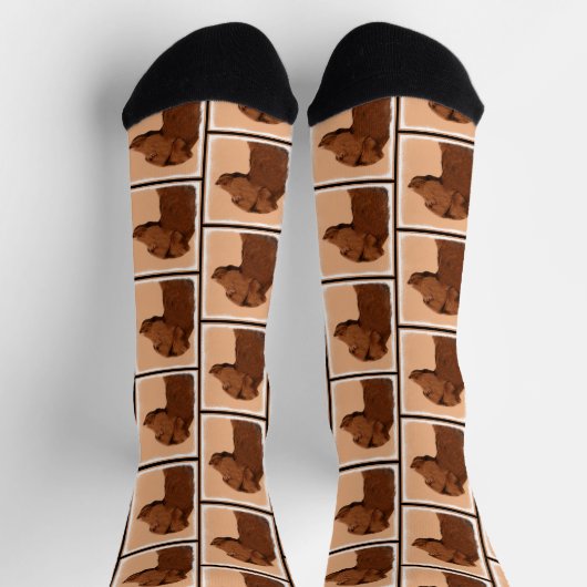 Chaussette Labrador Retriever Peinture Chocolat Lab Chien Art (Haut)