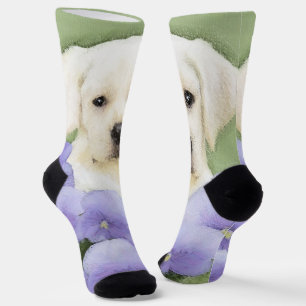 Chaussette Labrador Retriever Puppy Painting Original Chien A