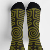 Chaussette Labyrinthe à Cercle Noir (Olive) Beaux-Arts (Haut)