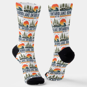 Chaussette Lac Ontario Vintage Grands Lacs Vie Lacustre