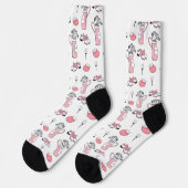 Chaussette Lady Golfer rose et blanc (Gauche)