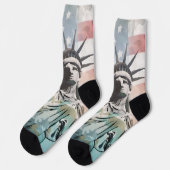 Chaussette Lady Liberty et le drapeau américain (Gauche)