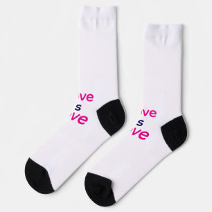 Chaussette L'amour est amour rose violet coloré fierté LGBTQ 