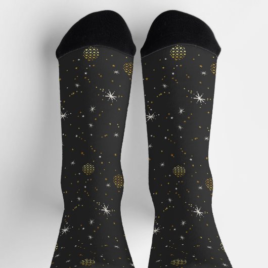 Chaussette Lanternes d'or et étoiles blanches (Haut)