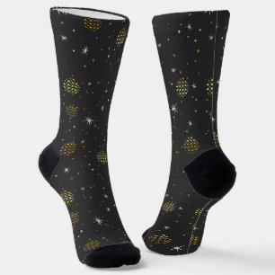 Chaussette Lanternes d'or et étoiles blanches