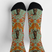 Chaussette Lapin d'automne sur vert clair (Haut)