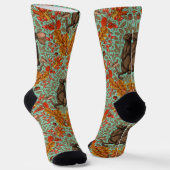Chaussette Lapin d'automne sur vert clair (Angulaire)