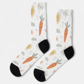 Chaussette Lapin et carottes Boho mignonnes (Gauche)