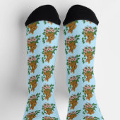 Chaussette Lapin Lapin Fleurs Roses (Haut)