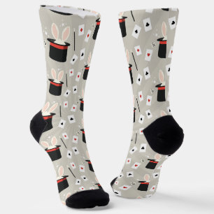 Chaussette Lapin magicien chapeau haut de forme baguette