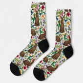 Chaussette Lapins et fleurs sauvages (Gauche)