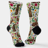 Chaussette Lapins et fleurs sauvages (Angulaire)