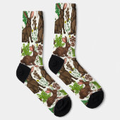 Chaussette Lapins et flore boisée 4 (Droite)