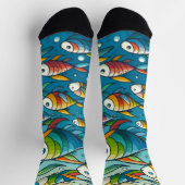 Chaussette L'art coloré du poisson sous-marin (Haut)