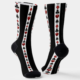Chaussette Las Vegas Jouer Motif de formes de carte