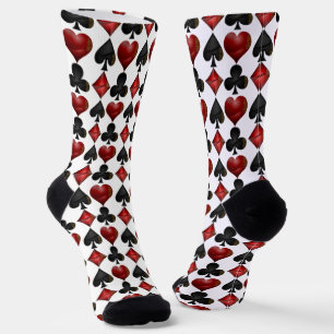 Chaussette Las Vegas Jouer Motif de formes de carte