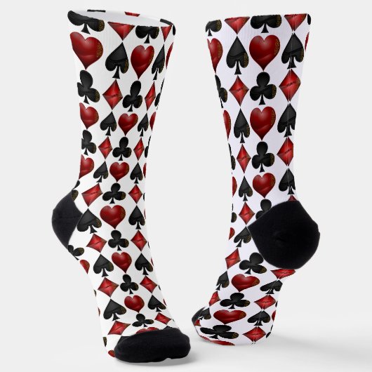 Chaussette Las Vegas Jouer Motif de formes de carte (Angulaire)