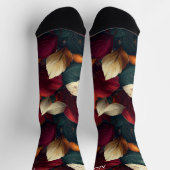 Chaussette L'automne profond avec des Feuilles audacieux en B (Haut)