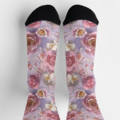 Chaussette Lavande, Roses violets (Haut)