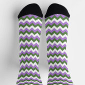 Chaussette Lavande, vert et blanc Chevron Zigzag (Haut)